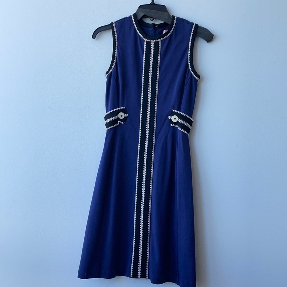 Navy Lilly Pulitzer Fannie Stitch Sheath Dress EUC - Picture 3 of 7